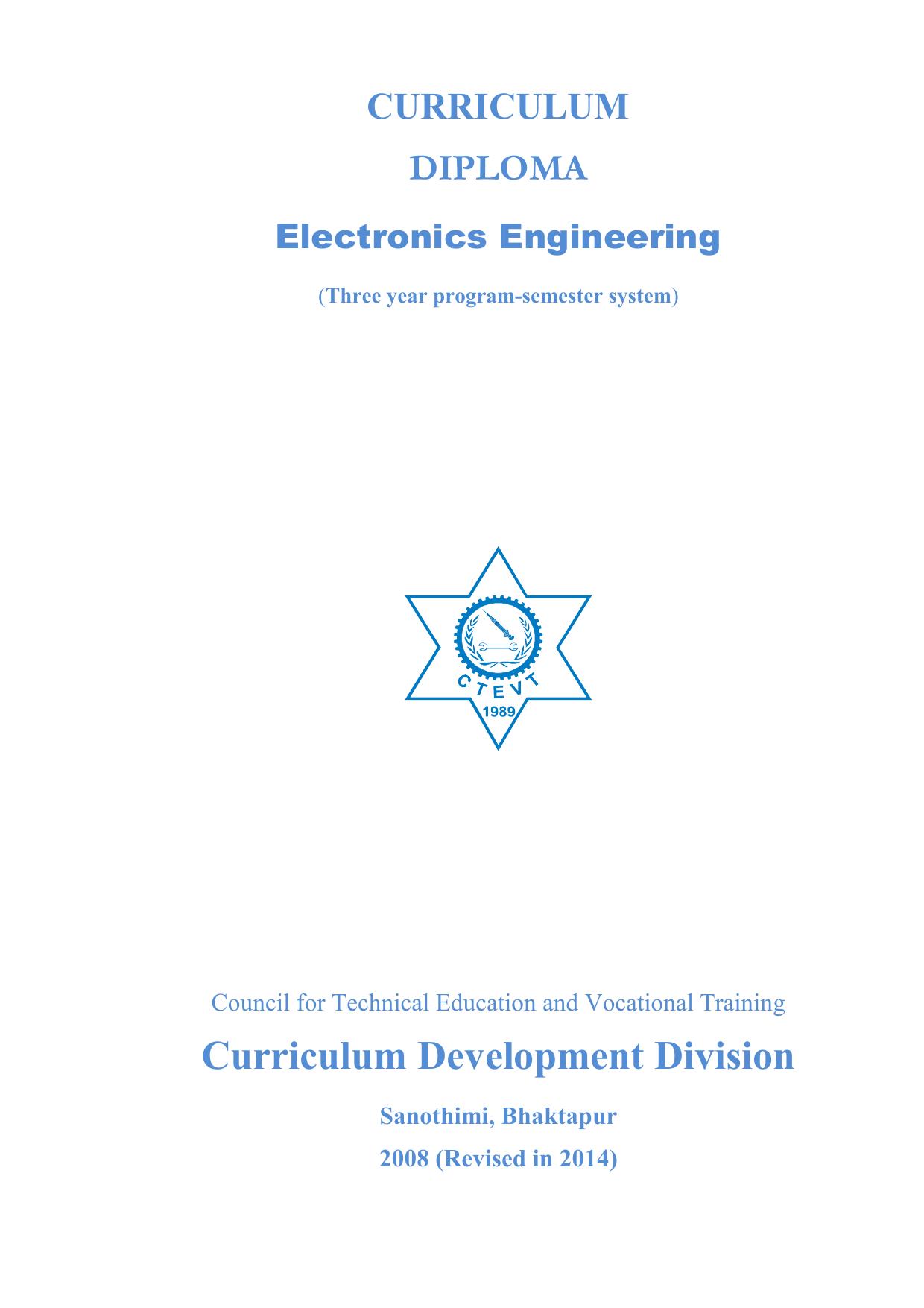 Diploma in Electronics Engineering, 2014
